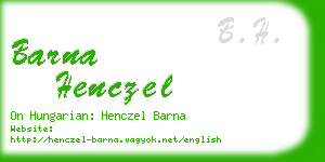 barna henczel business card
